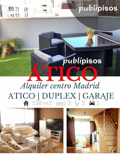 Ático dúplex con terraza y garaje en alquiler en el centro de Madrid, alquilado con selección de inquilino
